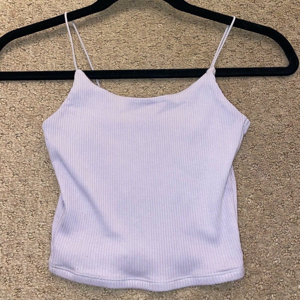 Garage ribbed cropped tank top
